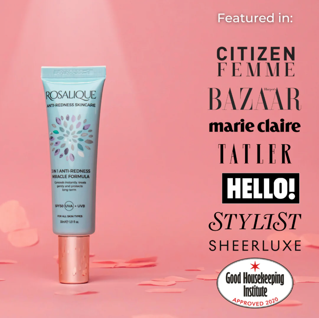 Rosalique 3 in 1 Anti-Redness Miracle Formula SPF50
