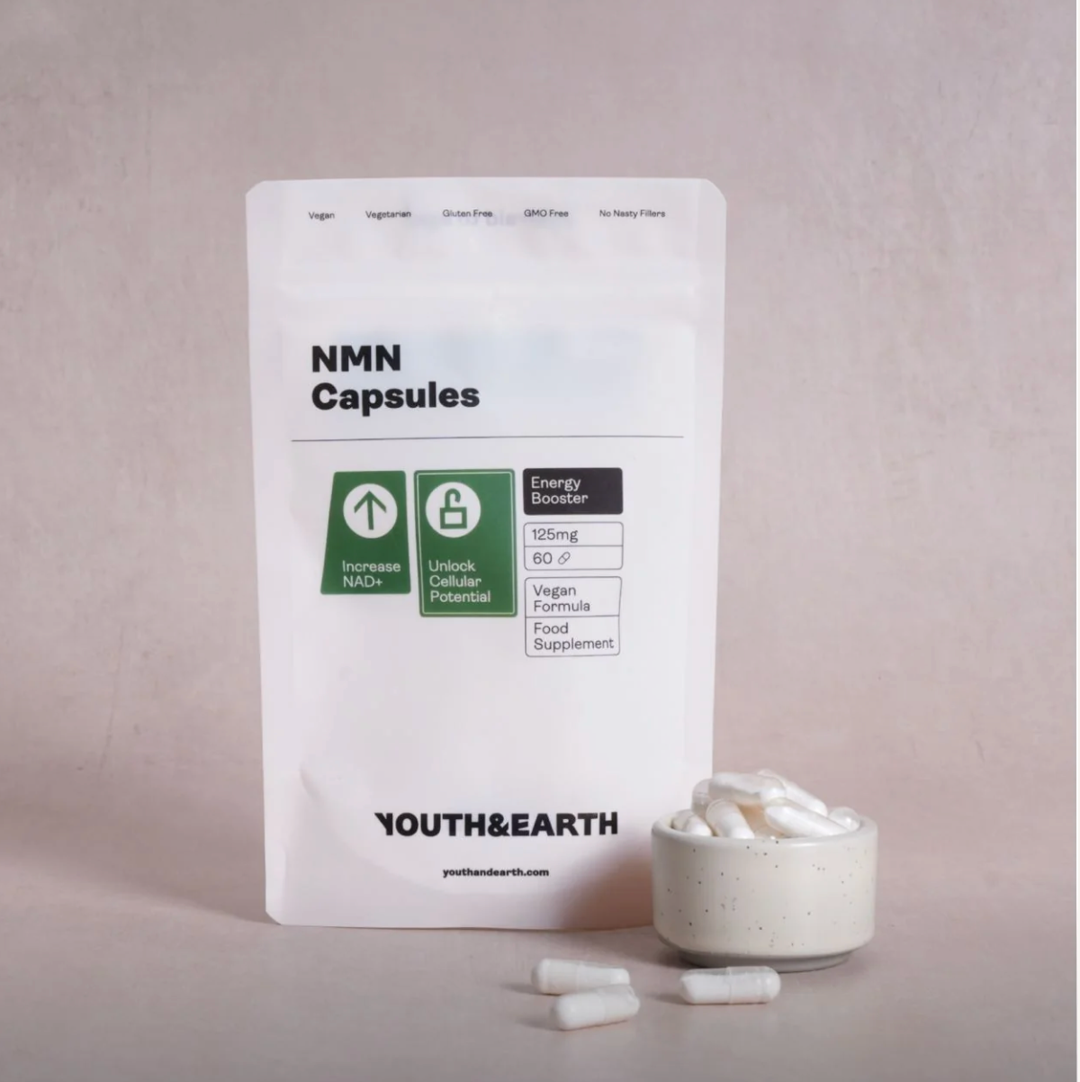NMN (Nicotinamide Mononucleotide) 250mg, 60 capsules