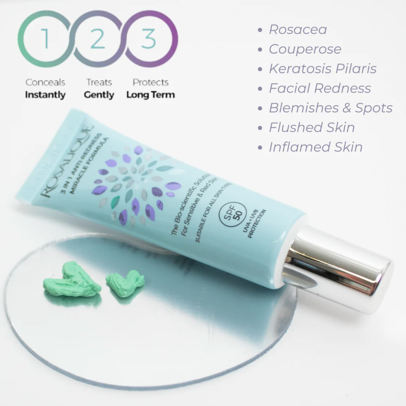 Rosalique 3 in 1 Anti-Redness Miracle Formula SPF50