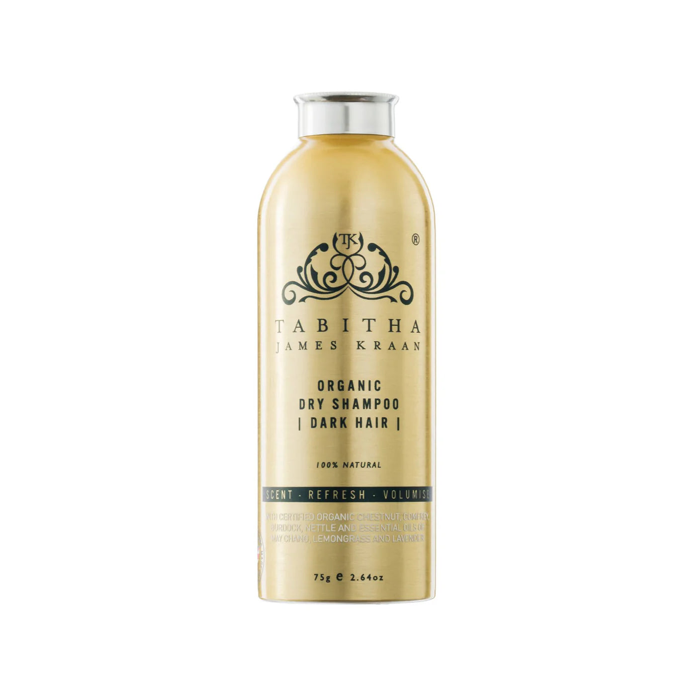Tabitha James Kraan Dry Shampoo Shaker for Dark Hair, 75g