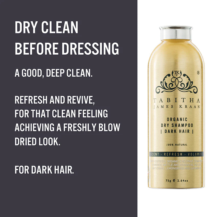 Tabitha James Kraan Dry Shampoo Shaker for Dark Hair, 75g
