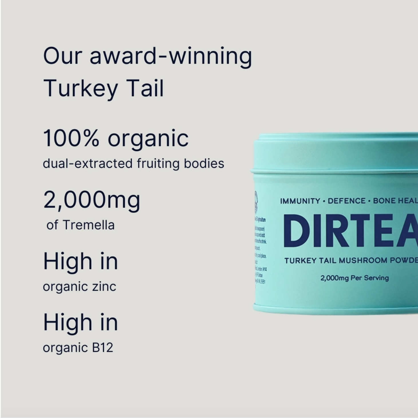 DIRTEA Turkey Tail Mushroom Powder